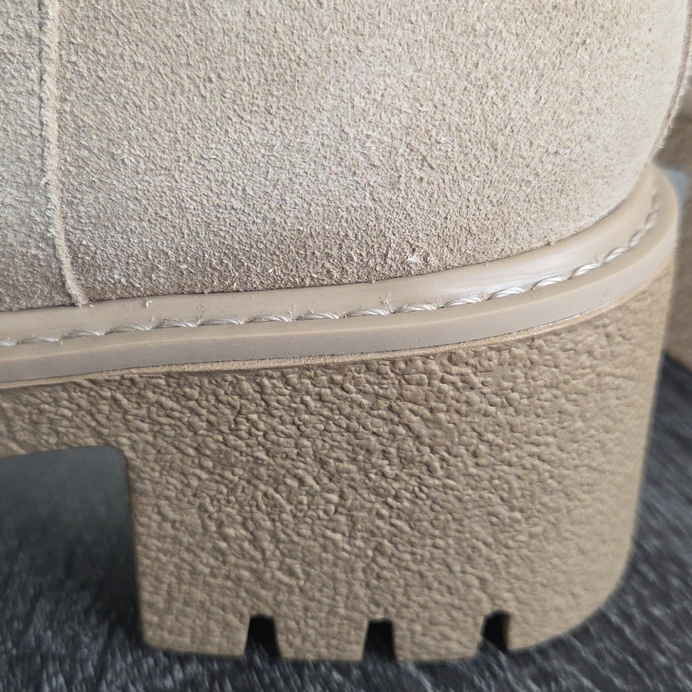 Chelsea & Violet Lug Sole Ankle Boots - Taupe Lottie 9M Leather Suede. Lug Sole - Picture 12 of 16